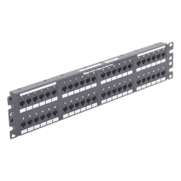 Panel de Parcheo Punchdown / Cat 6 Clase E / 48 Puertos / 2UR / 19.00' Ancho / Acero Inoxidable