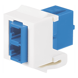 Módulo Acoplador LC Duplex / Fibra Monomodo OS1/OS2 / Tipo Keystone / Cerámica Zirconia / Blanco Mate