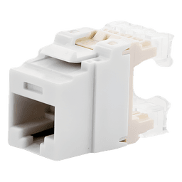 Jack Keystone / Cat 5e / RJ45 / Terminación 110 / T568A/B / 1 Puerto / Blanco