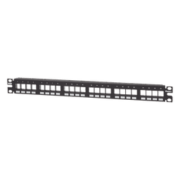 Panel de Parcheo Modular / 24 Puertos / 1UR / 19" / Acero Inoxidable / Numerado / Sin Conectores