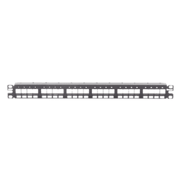 Panel de Parcheo Modular / 24 Puertos / 1UR / 19" / Acero Inoxidable / Numerado / Sin Conectores
