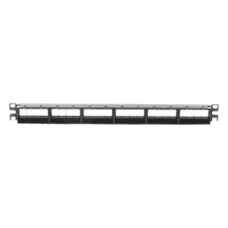 Panel de Parcheo Modular / 24 Puertos / 1UR / 19" / Acero Inoxidable / Numerado / Sin Conectores