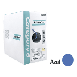 Bobina de Cable UTP / 305 m (1000 pies) / Categoría 6 / 24 AWG / Riser CMR / 4 Pares / Cobre / Azul