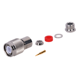 Conector TNC Macho / Rosca Izquierda / Bronce Niquelado / Teflón / RG-58/U, RG-142/U