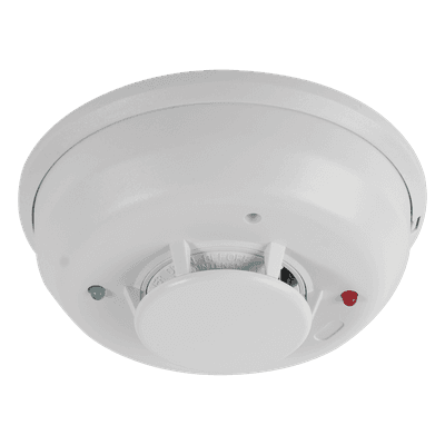 Detector de Humo y Calor Combinado / 4 Hilos / Sirena 85 dB / Relevador Forma C / 57.2°C (135°F) / Base Stop-Drop 'N Lock