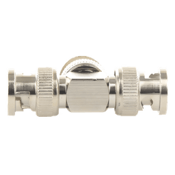 Adaptador Coaxial Tipo T / Triple BNC Macho / 75 Ohm / RG-59 y RG-6 / Níquel y Oro / 39.9 mm de Longitud
