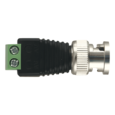 Adaptador BNC Macho / Terminales Tornillo / 75 Ohm / Cables AWG 26-14 / RG-59 / RG-6