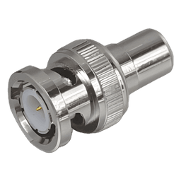 Adaptador en Línea / 75 Ohm / BNC Macho a RCA Hembra / 13.9 mm x 27 mm / 0.55 in x 1.06 in