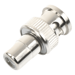 Adaptador en Línea / 75 Ohm / BNC Macho a RCA Hembra / 13.9 mm x 27 mm / 0.55 in x 1.06 in