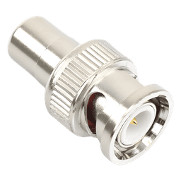 Adaptador en Línea / 75 Ohm / BNC Macho a RCA Hembra / 13.9 mm x 27 mm / 0.55 in x 1.06 in