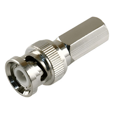 Conector BNC Macho / RG-59/U / 75 Ohm / Rosca Hexagonal 9.5 mm / Ensamble sin Herramientas / 13.9 mm x 31.8 mm