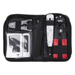 Kit de Herramientas para Instalación de Redes / Probador LED / Pinzas Ponchadoras / Herramienta 110 IDC / Pelacables Ajustable