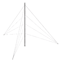 Torre Arriostrada de Piso / 3 m (9.8 ft) de Altura / Carga Axial 350 kg / Resistencia Viento 200 km/h / Galvanizado Electrolítico ASTM B-633 / 1 Tramo