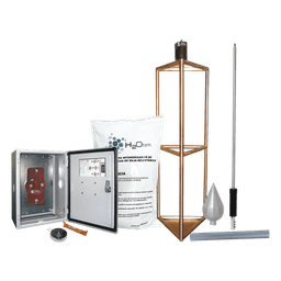 Kit de Protección Contra Rayos / 300 m (984.3 ft) de Diámetro de Protección / Punta Captadora con 95% de Reducción de Caída / Mástil de Aluminio 1.2 m (3.9 ft) / Electrodo 1000 A / Sistema Externo e Interno Combinado