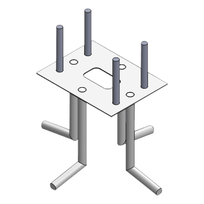 Anclaje de Acero para Barrera Vehicular / Sujeción al Piso / Compatible con Serie XB, XBF y XBS / Instalación Indirecta