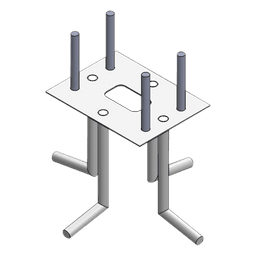 Anclaje de Acero para Barrera Vehicular / Sujeción al Piso / Compatible con Serie XB, XBF y XBS / Instalación Indirecta