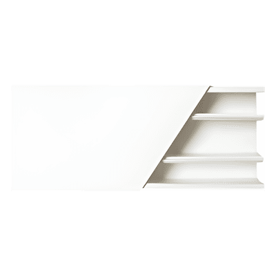Canaleta color blanco de 3 vías, de PVC auto extinguible, 60 x 25 x tramo 2.5m (5401-01250)