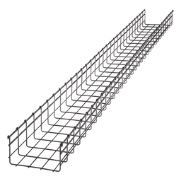 Charola tipo malla / 105 mm peralte / 200 mm ancho / 3 m tramo / 334 cables Cat6 / Electro zinc
