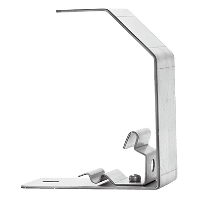 Estribo de Suspensión / Charolas 50 y 100 mm / Acabado Electro Zinc / Fijación Directa / Espacios Reducidos