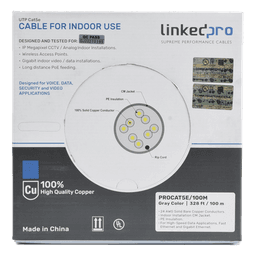Cable UTP Cat5e / 4 Pares / 100% Cobre Calibre 24 / 100 MHz / 100 m (328 Pies) / Interior