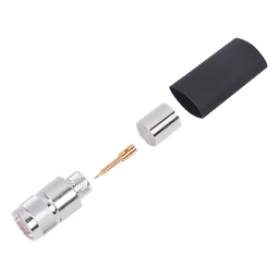 Conector N Macho / Anillo Plegable / Bronce Plateado / Contacto Oro / Teflón / LP-600 LMR-600 CNT-600