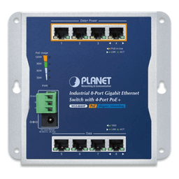 Switch Industrial No Administrable / 8 Puertos Gigabit / 4 Puertos PoE+ 802.3at / 120 W / Montaje Múltiple / Alimentación Dual con Failover