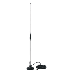 Antena Móvil CB / Banda Civil 26.960 - 27.400 MHz / Acero Inoxidable / Base Magnética / Cable RG58 5 m / 61 cm (24 in)