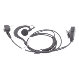 Micrófono-Audífono / Gancho Ajustable Tipo G / Cable con Resorte / Conector 3.5 mm Atornillable / PTT de Solapa