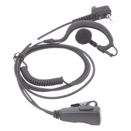 Micrófono-Audífono / Gancho Ajustable Tipo G / Cable con Resorte / Conector 3.5 mm Atornillable / PTT de Solapa