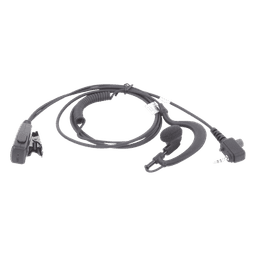 Micrófono-Audífono / Gancho Ajustable Tipo G / Cable con Resorte / Conector 3.5 mm Atornillable / PTT de Solapa