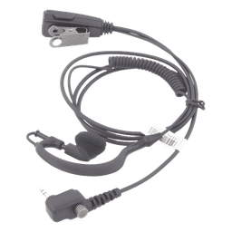 Micrófono-Audífono / Gancho Ajustable Tipo G / Cable con Resorte / Conector 3.5 mm Atornillable / PTT de Solapa