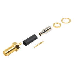 Conector SMA Hembra Inverso / Chasis D-Plano / Anillo Plegable RG-316 / Cuerpo Niquelado / Contacto Plateado