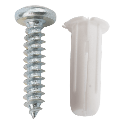 Kit de Fijación / 20 Taquetes 3/4" y 20 Tornillos 8 mm x 3/4" (19.1 mm) / Doble Expansión / Carga 40 kg / -50°C a +80°C