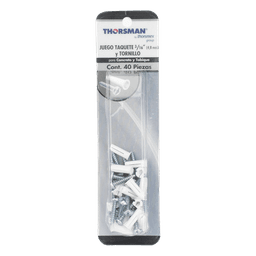 Kit de Fijación / 20 Taquetes 3/4" y 20 Tornillos 8 mm x 3/4" (19.1 mm) / Doble Expansión / Carga 40 kg / -50°C a +80°C