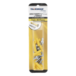 Kit de Fijación / 20 Taquetes de 1" (25.4 mm) / 20 Tornillos 8 mm x 1" (25.4 mm) / Doble Expansión / Carga 50 kg / Polietileno HDPE
