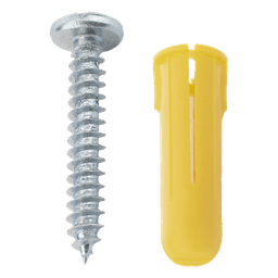 Kit de Fijación / 20 Taquetes de 1" (25.4 mm) / 20 Tornillos 8 mm x 1" (25.4 mm) / Doble Expansión / Carga 50 kg / Polietileno HDPE