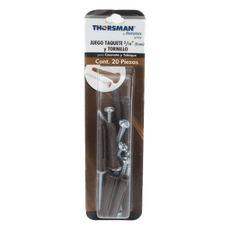 Kit de Fijación / Taquetes Doble Expansión / 10 Piezas / Tornillos 10 mm x 1 3/4" (44.5 mm) / Carga 120 kg