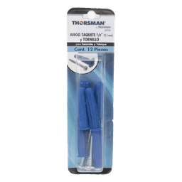 Kit de Fijación / 6 Taquetes de Expansión Doble 2" (50.8 mm) / 6 Tornillos 12 mm x 2" (50.8 mm) / Carga 140 kg / Azul