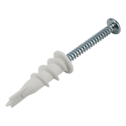 Kit de Fijación Autoperforable / 10 Unidades / Carga 5 kg / Tornillo 10 mm x 38 mm / Tablaroca y Mampostería / Nylon Reforzado / -40°C a +80°C