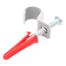 Kit de fijación / 8 grapas + tornillos + taquetes / Tubo 1/2" / Polietileno flexible / -10°C a +120°C / Interior y exterior