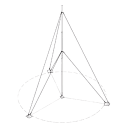 Mástil Telescópico / 9 m (29.5 ft) / 3 Secciones / Base Galvanizada / Anclajes Concreto / Retenida Opcional / 5 kg Capacidad