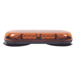 Mini Barra LED / 24 LED Ámbar / 25 Patrones de Destello / Montaje Magnético y Succión / 12 VCC / IP Extremo -40°C a 55°C