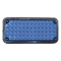Luz de Advertencia LED / 66 LED / 7x3" / 12 VCC / 10 Patrones de Destello / Montaje Permanente / Color Azul