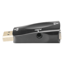 Convertidor HDMI a VGA / 1920x1080 @ 60Hz / Audio 3.5 mm / Plug-and-Play / Chapado en Níquel