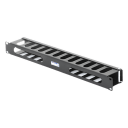 Organizador de Cables Horizontal / 19" / 1UR / Acero Calibre 18 (1.21 mm) / Profundidad 64 mm