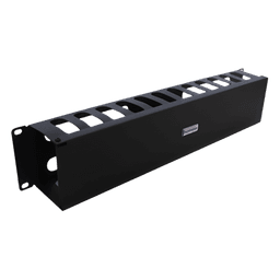 Organizador de Cables Horizontal / 19" / 2UR / Acero Calibre 18 / Tapa PVC / 2.52' (30.24 in) de Profundidad