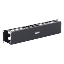 Organizador de Cables Horizontal / 19" / 2UR / Acero Calibre 18 / Tapa PVC / 2.52' (30.24 in) de Profundidad
