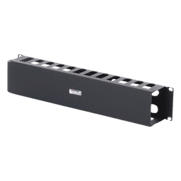 Organizador de Cables Horizontal / 19" / 2UR / Acero Calibre 18 / Tapa PVC / 2.52' (30.24 in) de Profundidad