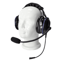 Auriculares de diadema / Doble con reducción de ruido / Micrófono con cancelación dinámica / Cable reforzado con Kevlar / Conector M09