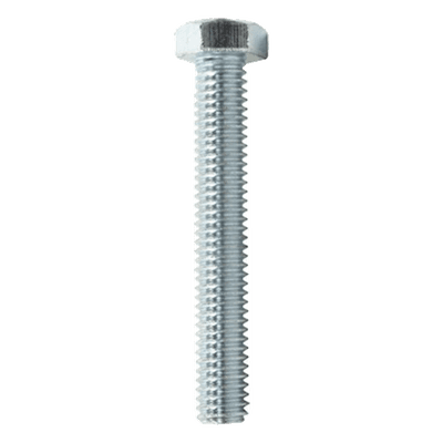Tornillo cabeza hexagonal / 3/8" x 2 1/2" (9.5 mm x 63.5 mm) / Acero alta resistencia / Rosca métrica / Acabado galvanizado anticorrosión